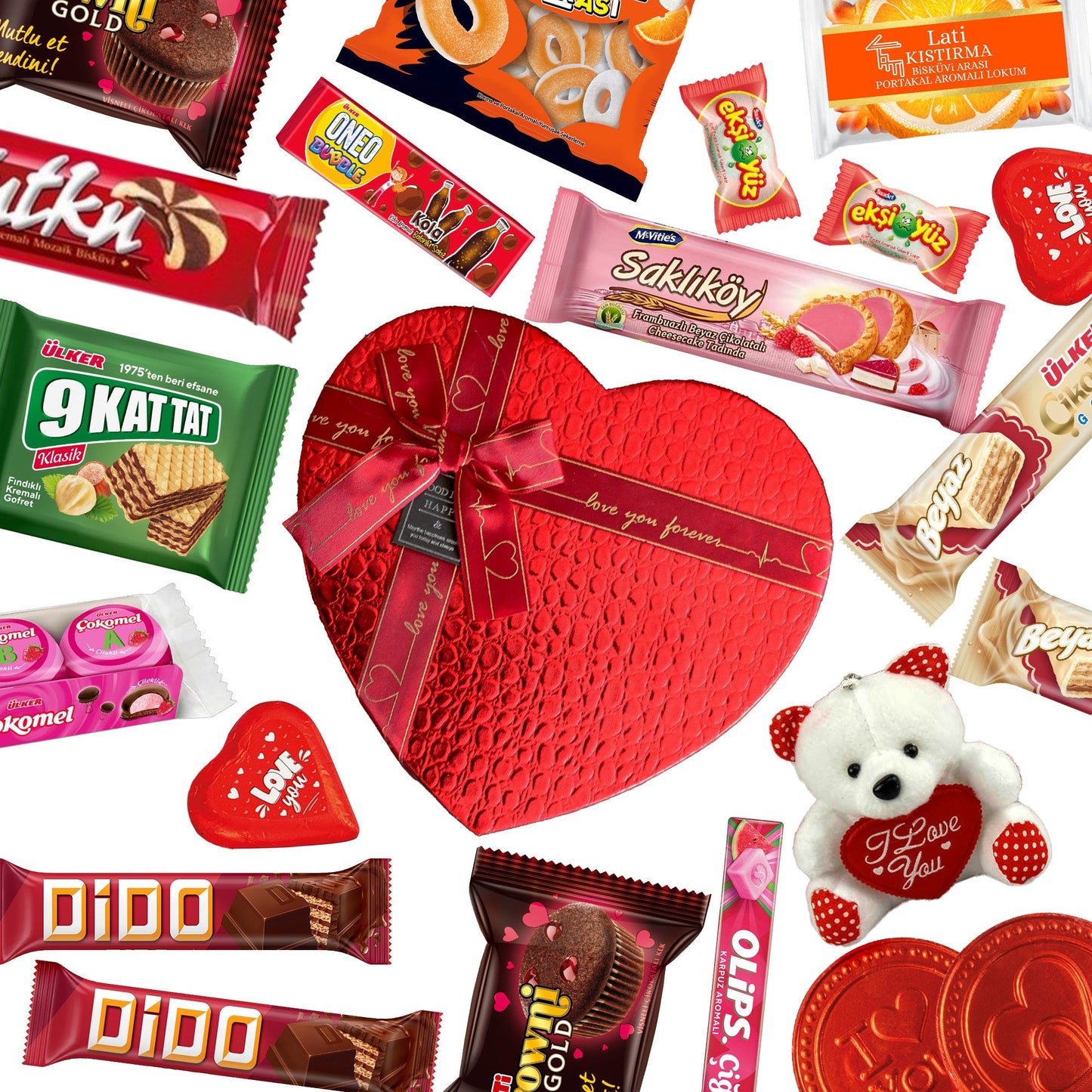 Heart Shaped International Snack Box for Loved Ones, Valentine Days Snack Box 