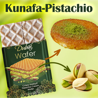 Dubai Chocolate Pistachio Wafer, 6 Pcs Crispy Knafeh Wafer in Individually Pack