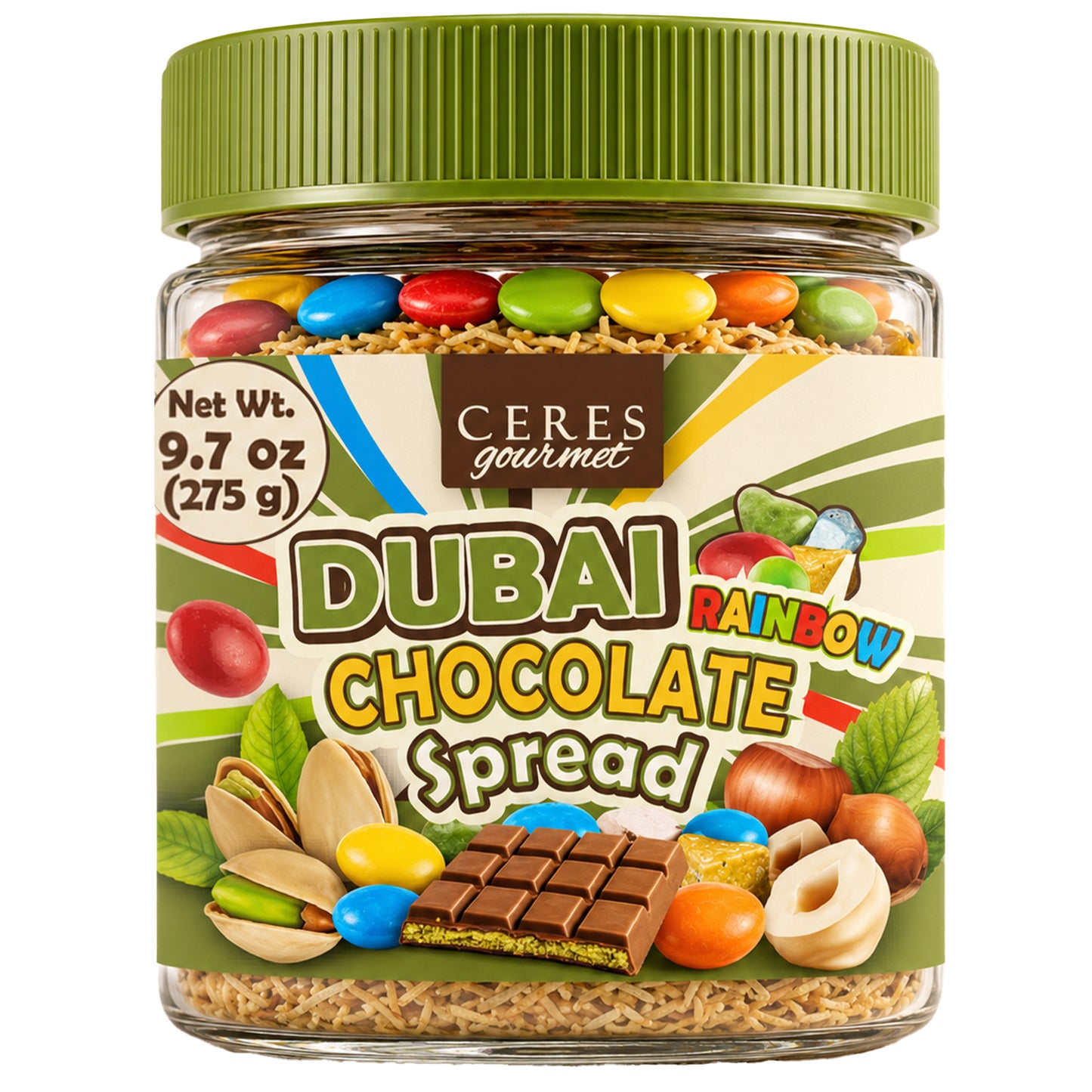 Viral Dubai Rainbow Chocolate Spread: Pistachio & Kataifi Crunch (9.7 oz)