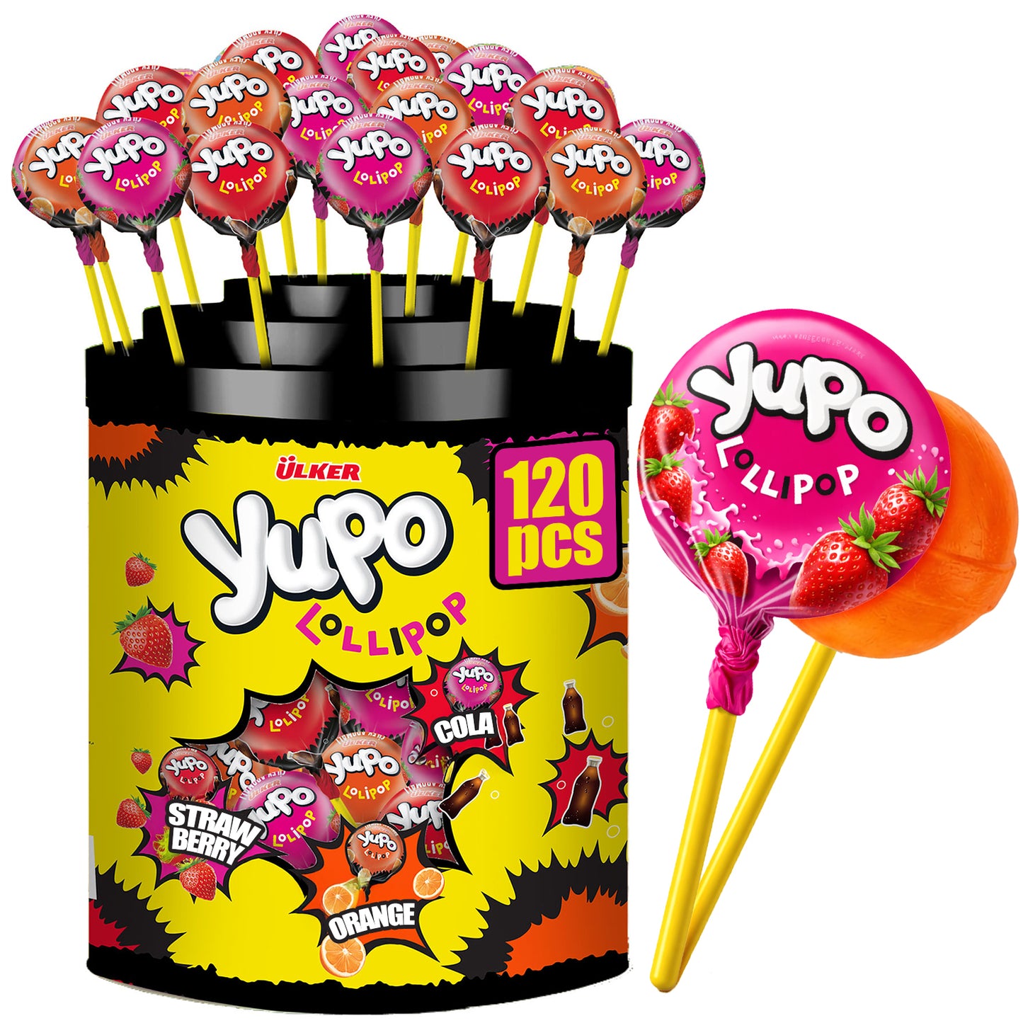 Assorted Fruit Lollipops Bulk 120 Count – Individually Wrapped Hard Candy Variety Pack