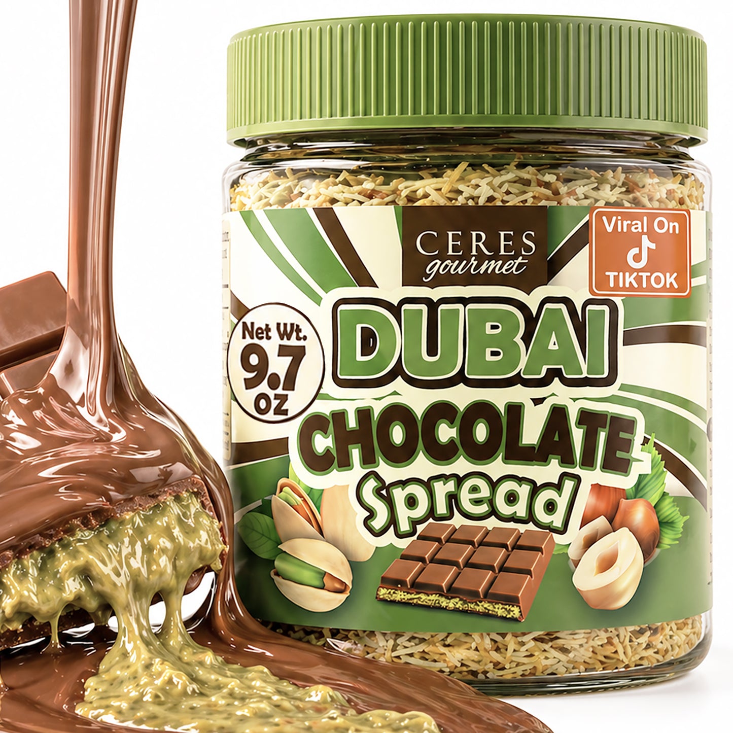 Dubai Spreadable Chocolate and Pistachio with Kataifi - 9.7 oz