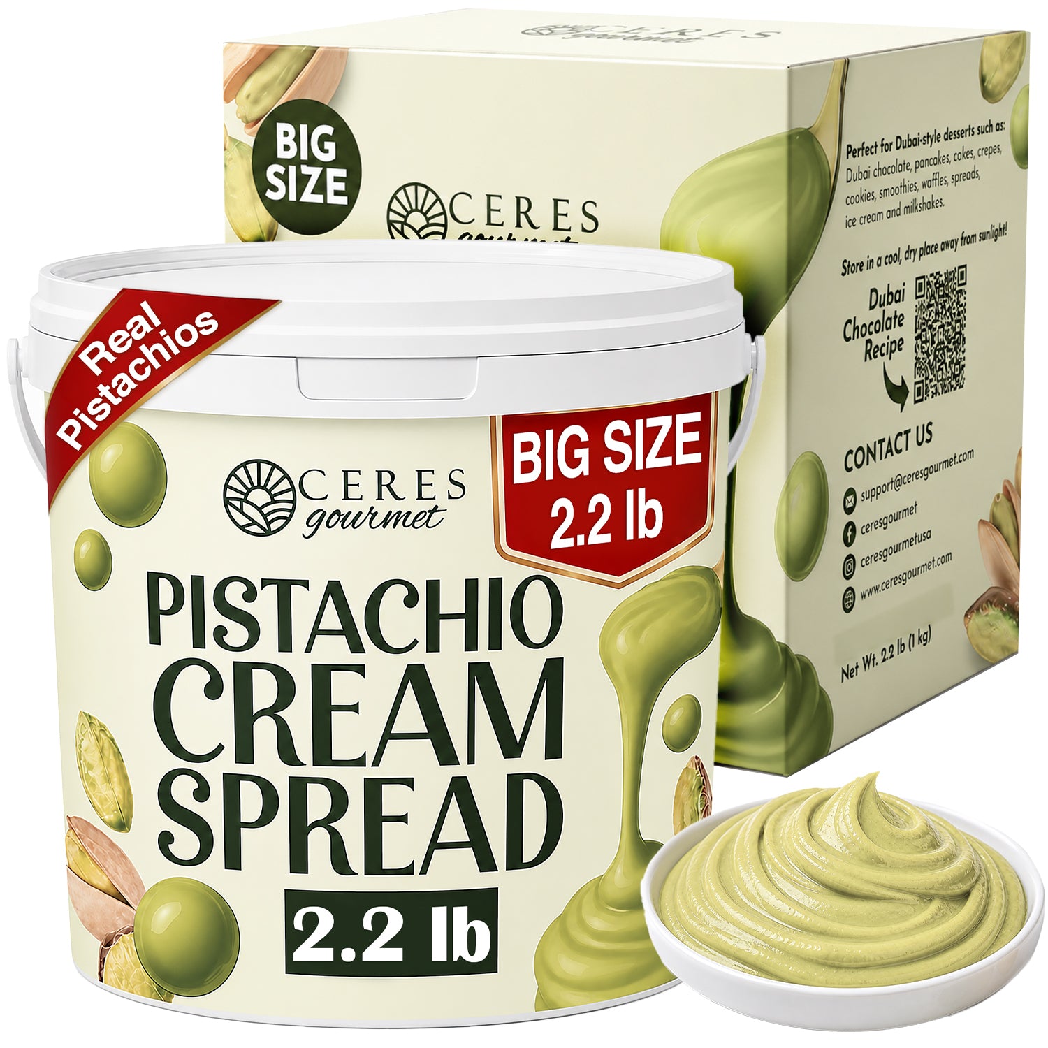 Professional Pistachio Cream for Dubai Chocolate Bars, Brownie and