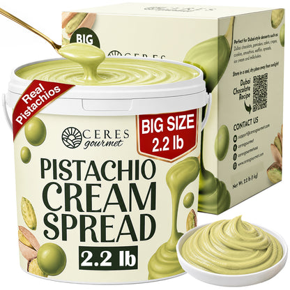 Professional Pistachio Cream for Dubai Chocolate Bars, Brownie and Pancake or Pastry, and Dessert Applications 2.2 lb / 6.6 lb / 11 lb