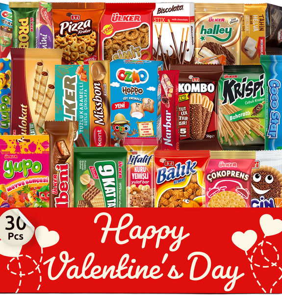 International Snack Box 30 Pcs for Mothers Days,  Premium Foreign Rare Snack Food Gifts with Suprise Item, European Snacks
