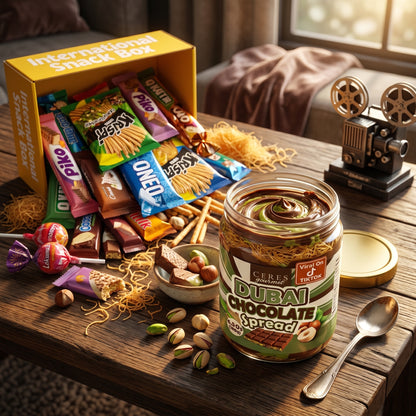 The Ultimate Viral Treats Bundle: Exotic Snack Box & Dubai Chocolate Spread