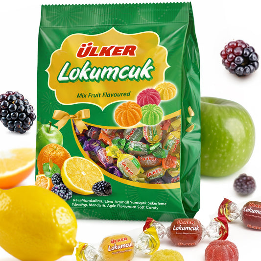 Ceres Gourmet Assorted Fruit Jelly Candy 350g – Soft Chewy Fruit Candy, Individually Wrapped Candy, Assorted Fruit Flavors, Sweet Snack for Sharing, Parties and Gifts