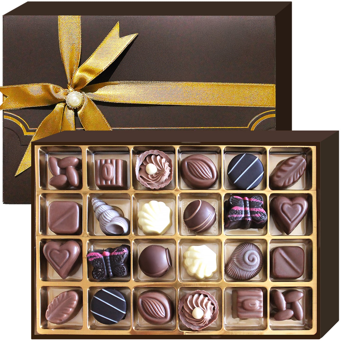 Handmade Artisanal Assorted Chocolate Gift Box, Chocolate Truffles & Candy 24 Pcs