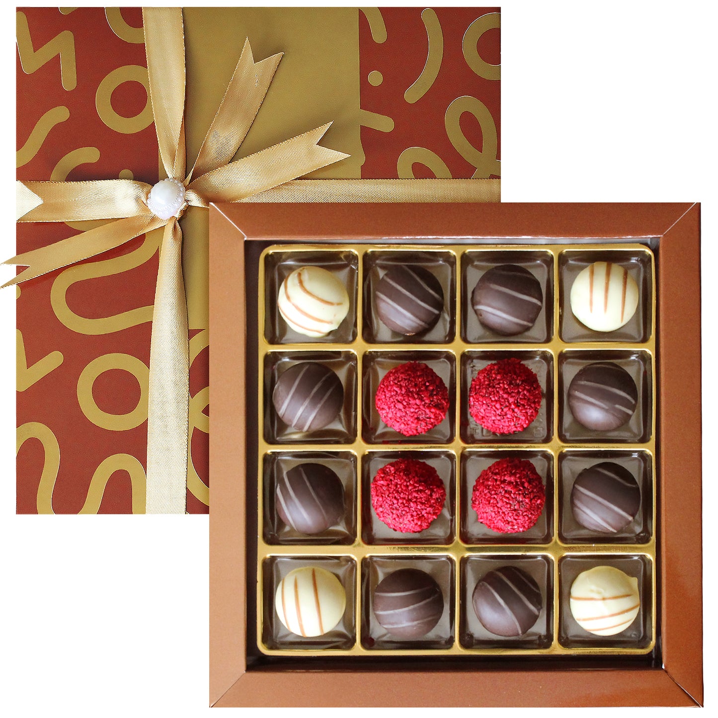 Handmade Artisan Assorted Chocolate Gift Box 16 Pieces