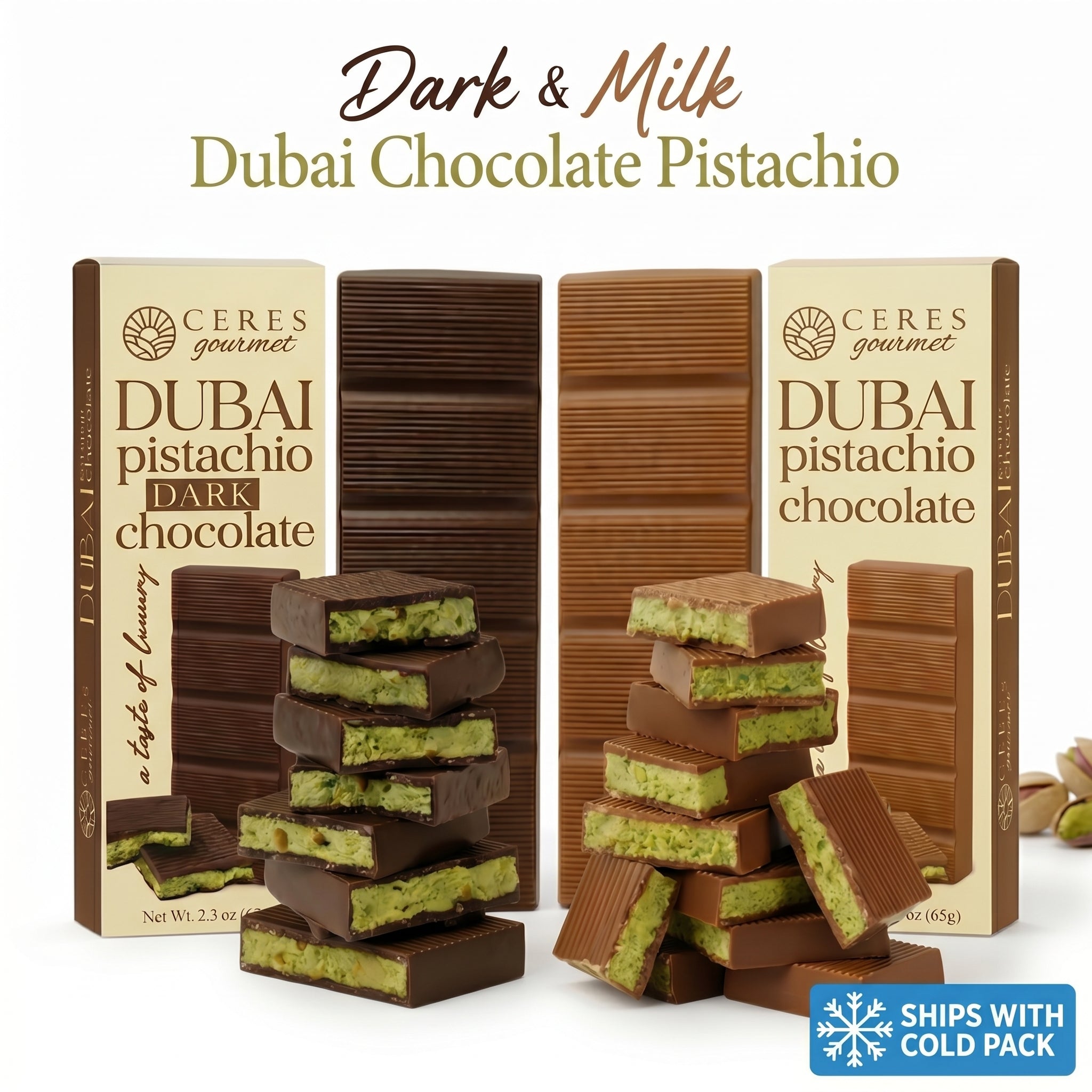 Ceres Gourmet Authentic Dubai Chocolate Bar