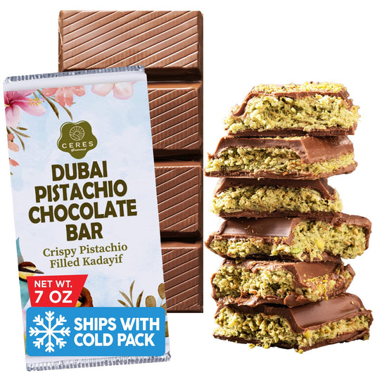 Viral Dubai Chocolate Bar, 75% Pistachio- 7 oz
