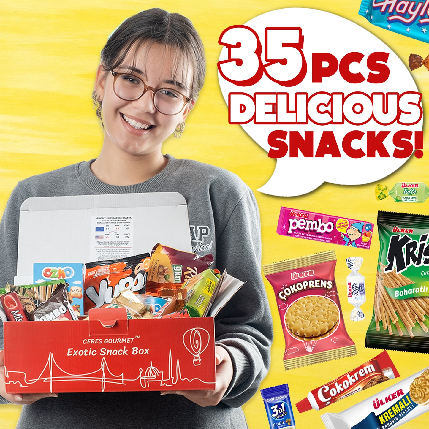 International Snack Box 35 Unique Pcs - Maxi Box