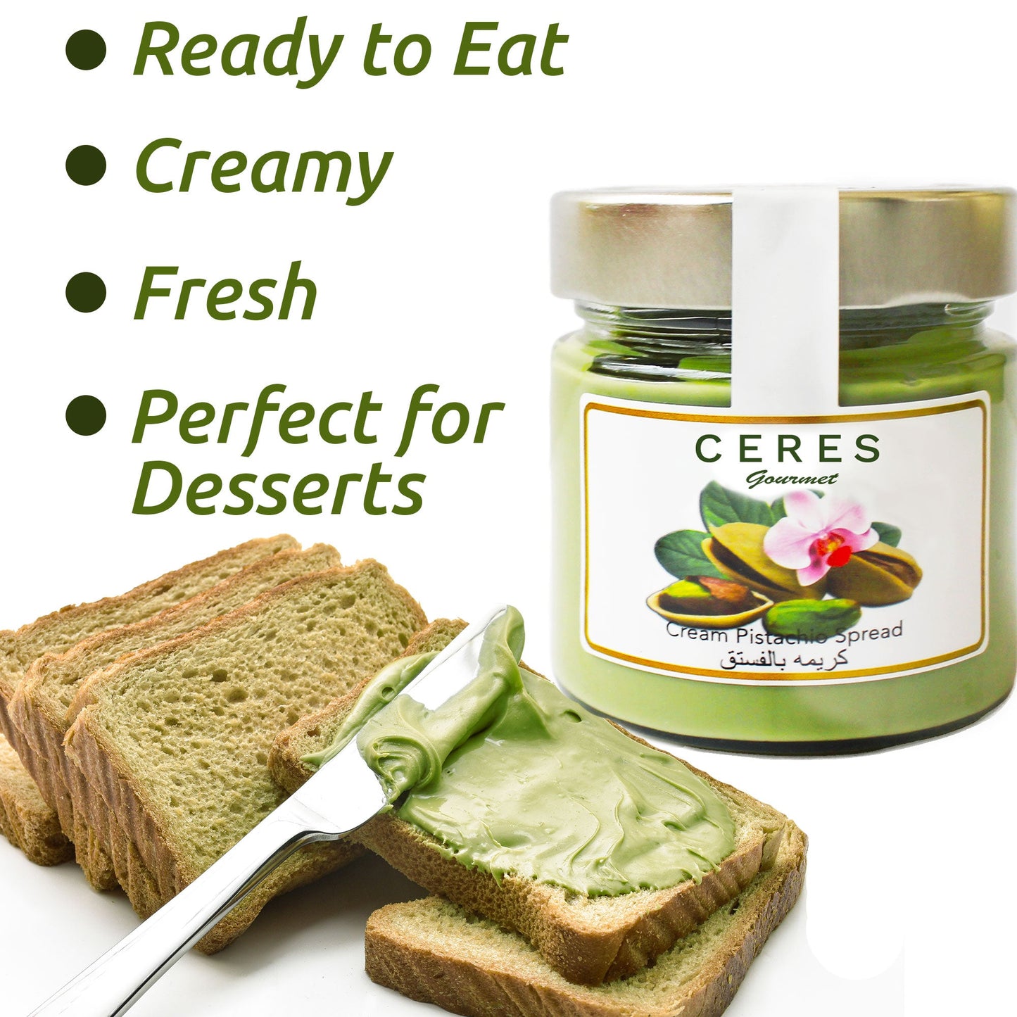 Pistachio Butter Spread 7.76 Oz, Sweet Pistachio Nut Cream