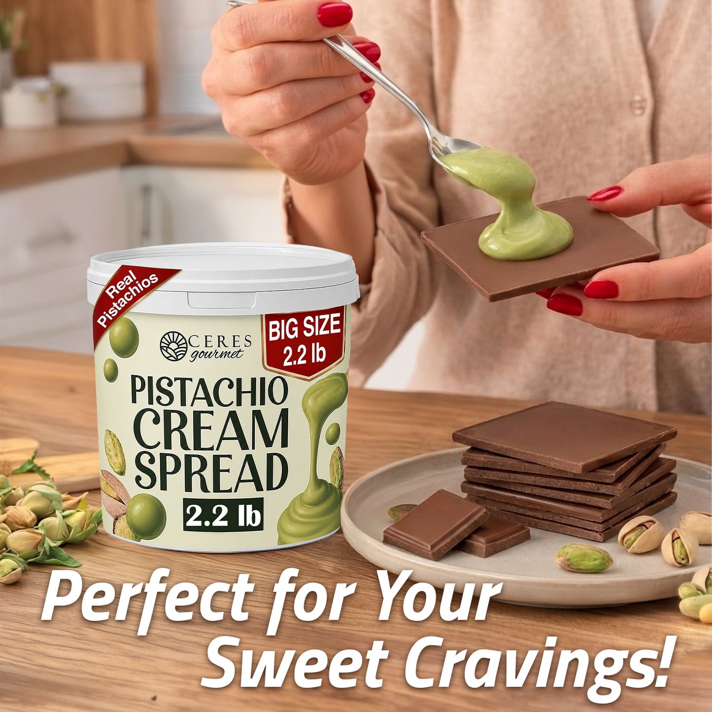 Professional Pistachio Cream for Dubai Chocolate Bars, Brownie and Pancake or Pastry, and Dessert Applications 2.2 lb / 6.6 lb / 11 lb