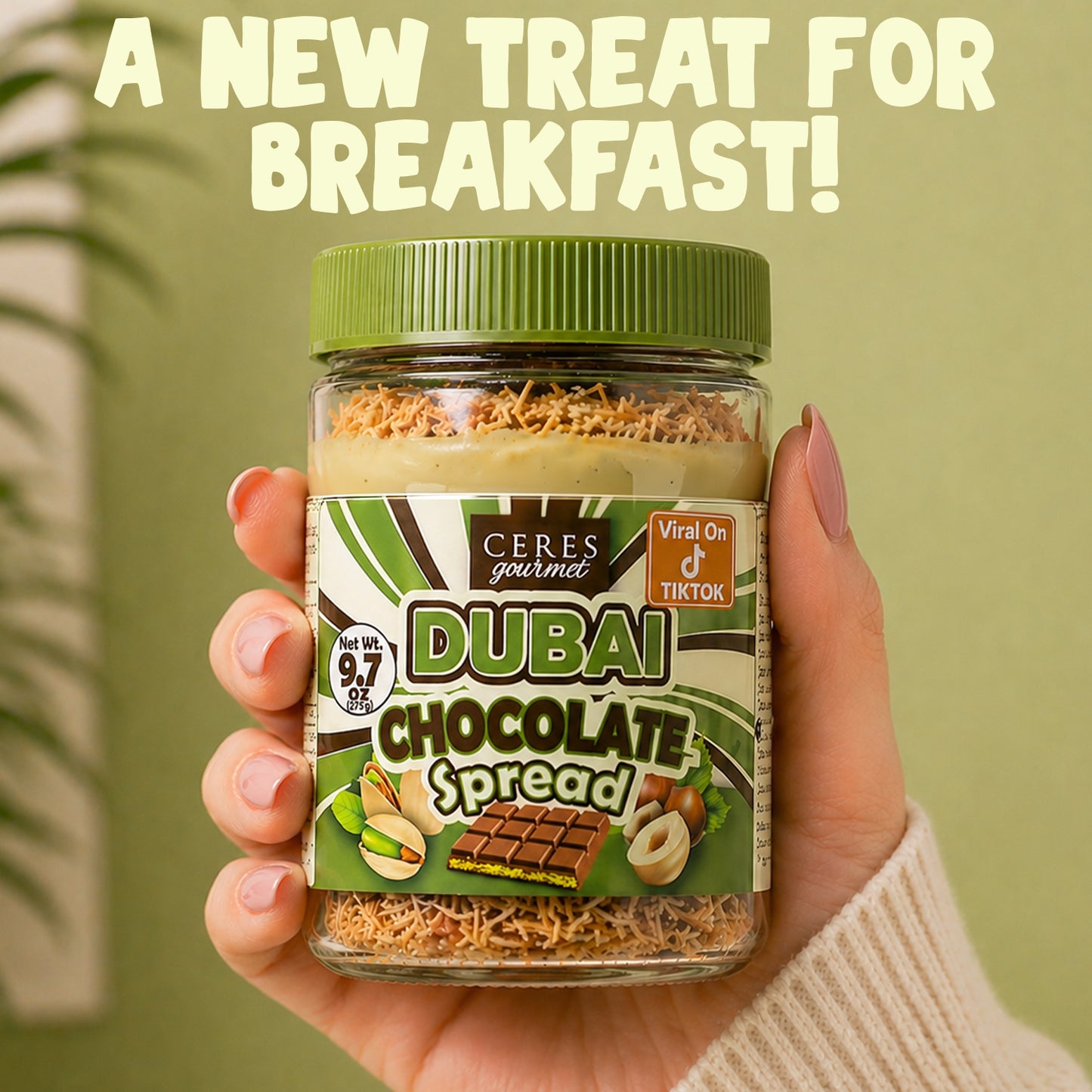 Dubai Spreadable Chocolate and Pistachio with Kataifi - 9.7 oz