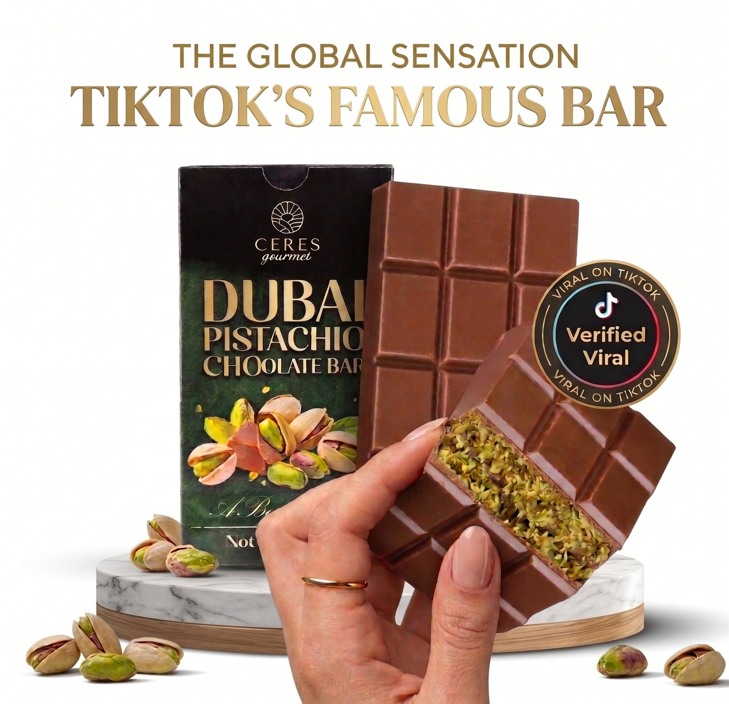 Dubai Chocolate Pistachio Bar – 2.3oz (65g)