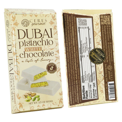 Dubai Chocolate Bar Pistachio with White Chocolate  & Knafeh - 3.5 Oz