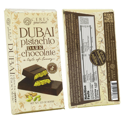 Dubai Chocolate Bar Pistachio with Dark Chocolate & Knafeh -  3.5  Oz