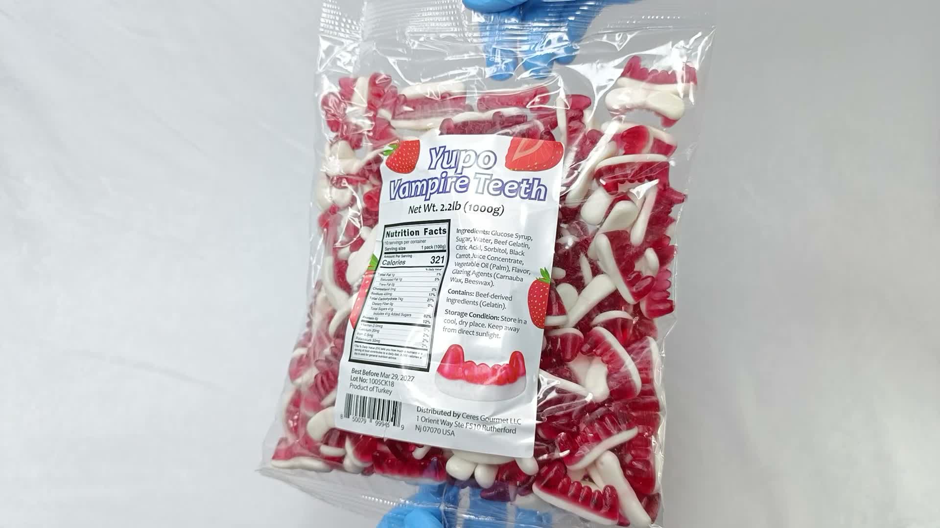 Vampire Teeth Gummy Candy Bulk 1000g – Soft Chewy Halloween Party