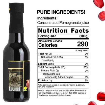 Czysty syrop z melasy z granatów – 100% naturalny, bez dodatku cukru, autentyczny turecki Nar Eksisi, 12 uncji