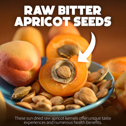 Bitter Apricot Seeds 12 oz, Raw & Bitter Organic Crunchy Apricot Kernels, 100% Natural